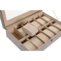 Jewelry box Home ESPRIT Grey Dark grey Polyurethane MDF Wood 29,5 x 20 x 8 cm
