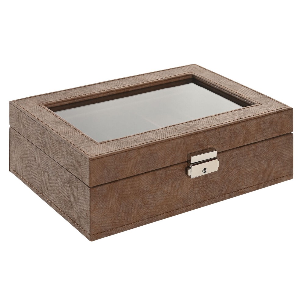 Jewelry box Home ESPRIT Brown Polyurethane Crystal MDF Wood 25 X 16,5 X 8,5 CM