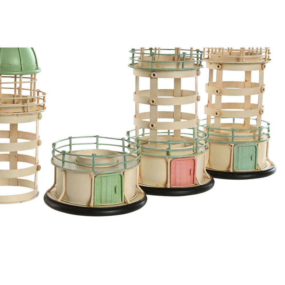 Decorative Figure Home ESPRIT Blue Green Pink 13 x 13 x 27,5 cm (3 Units)