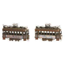 Figurine Décorative Home ESPRIT Doré Argenté Train Vintage 20 x 7 x 12 cm