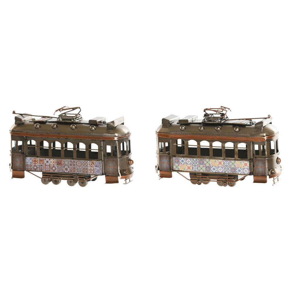 Figurine Décorative Home ESPRIT Doré Argenté Train Vintage 20 x 7 x 12 cm