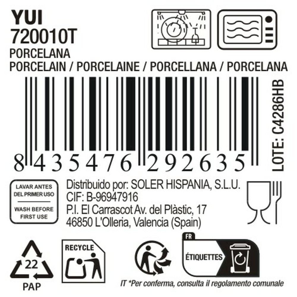 Bol pour Apéritifs La Mediterránea Yui (18 Unités)