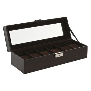 Boîte à bijoux Home ESPRIT Beige Brun foncé Polyuréthane Verre Bois MDF 30 x 10 x 8 cm