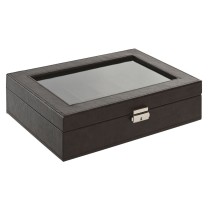 Box-Schmuckkästchen Home ESPRIT Dunkelbraun Polyurethan Kristall Stahl Holz MDF 30 x 20 x 8 cm