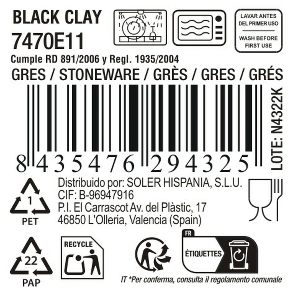 Bowl La Mediterránea Black clay