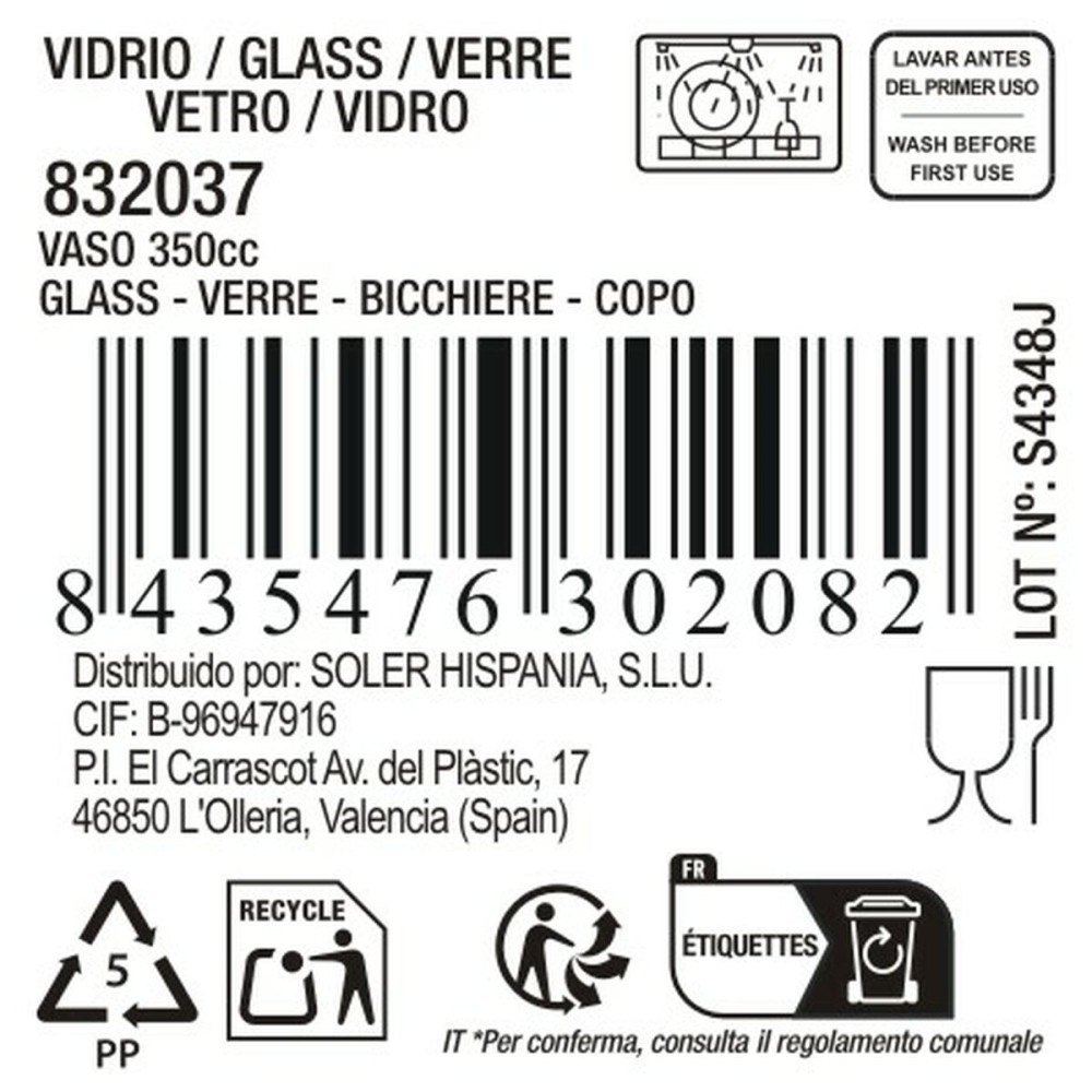 Verre d'eau La Mediterránea Ciclon (48 Unités)