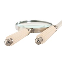 Magnifying glass Home ESPRIT Crystal Steel Bone 8 x 8 x 30 cm