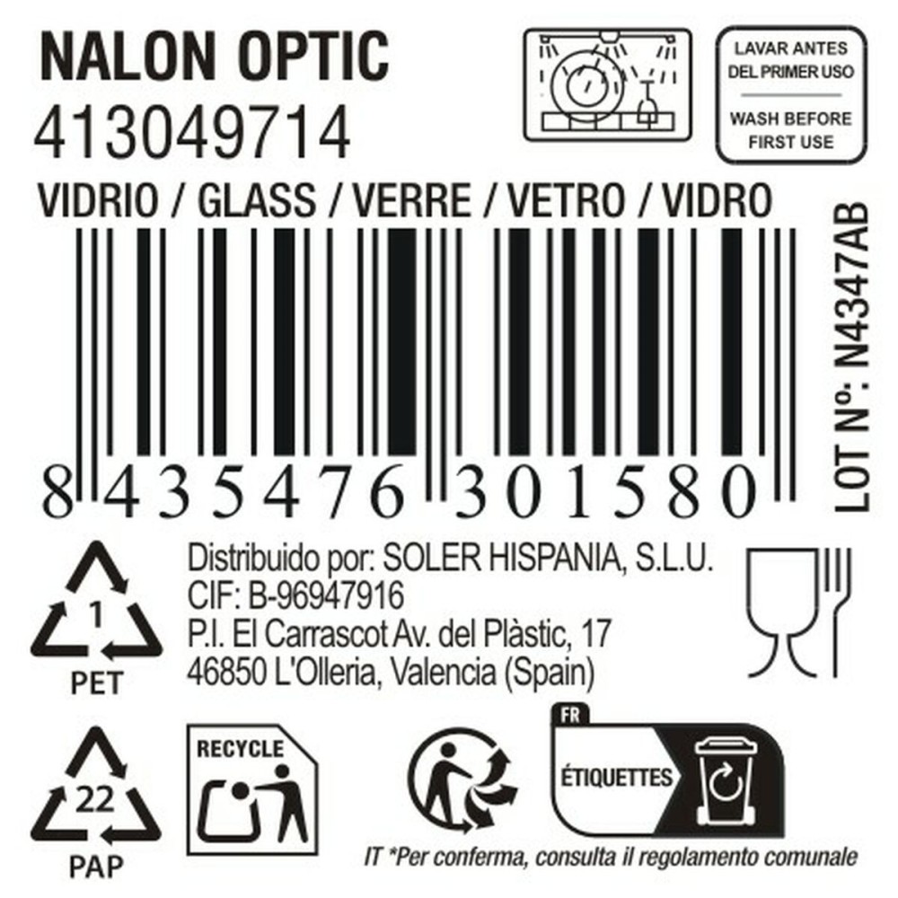 Verre d'eau La Mediterránea Nalon optic (36 Unités)