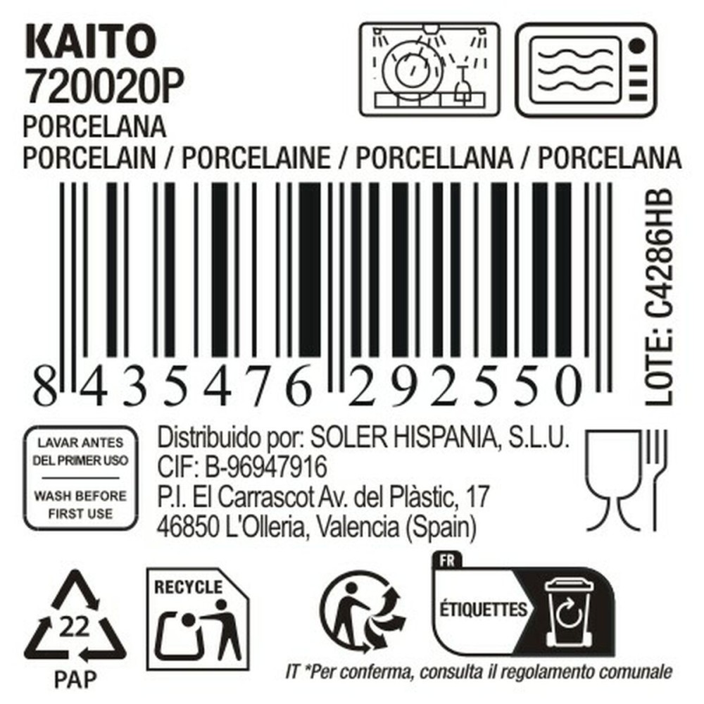 Serving Platter La Mediterránea Kaito Circular (18 Units)