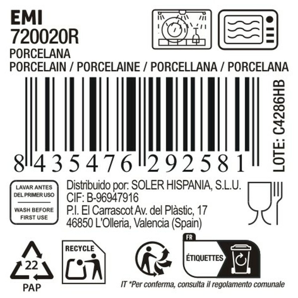 Serving Platter La Mediterránea Emi Circular (18 Units)