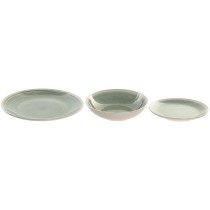 Tableware Home ESPRIT White Green Stoneware 18 Pieces