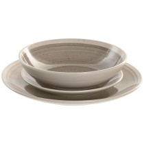 Geschirr Home ESPRIT Beige Grau Steingut 18 Stücke