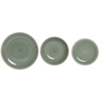 Assiettes Home ESPRIT Blanc Vert Grès 18 Pièces
