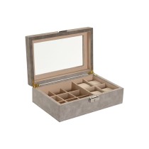 Boîte à bijoux Home ESPRIT Marron Gris Polyuréthane Bois MDF 25,00, X 16,5 X 8 CM