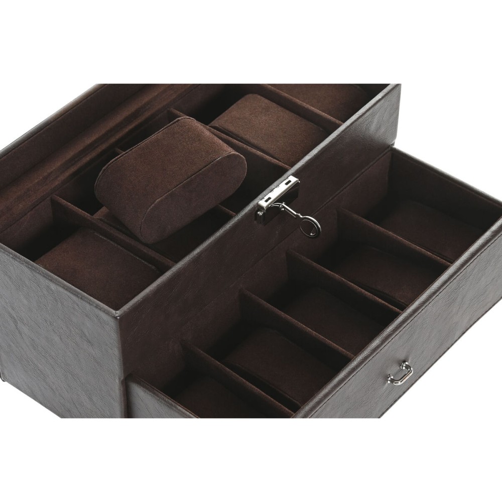 Jewelry box Home ESPRIT Brown Polyurethane Crystal MDF Wood 27,5 x 11 x 15 cm