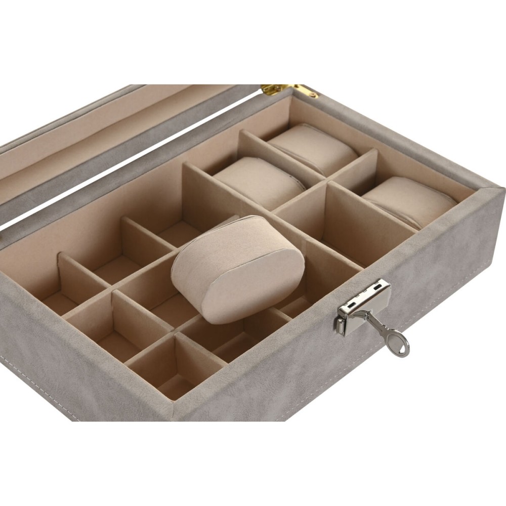 Jewelry box Home ESPRIT Brown Grey Polyurethane MDF Wood 25,00, X 16,5 X 8 CM