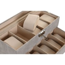 Jewelry box Home ESPRIT Grey Polyurethane Crystal MDF Wood 27,5 x 11 x 15 cm