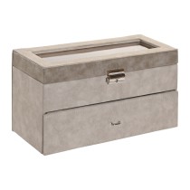 Jewelry box Home ESPRIT Grey Polyurethane Crystal MDF Wood 27,5 x 11 x 15 cm