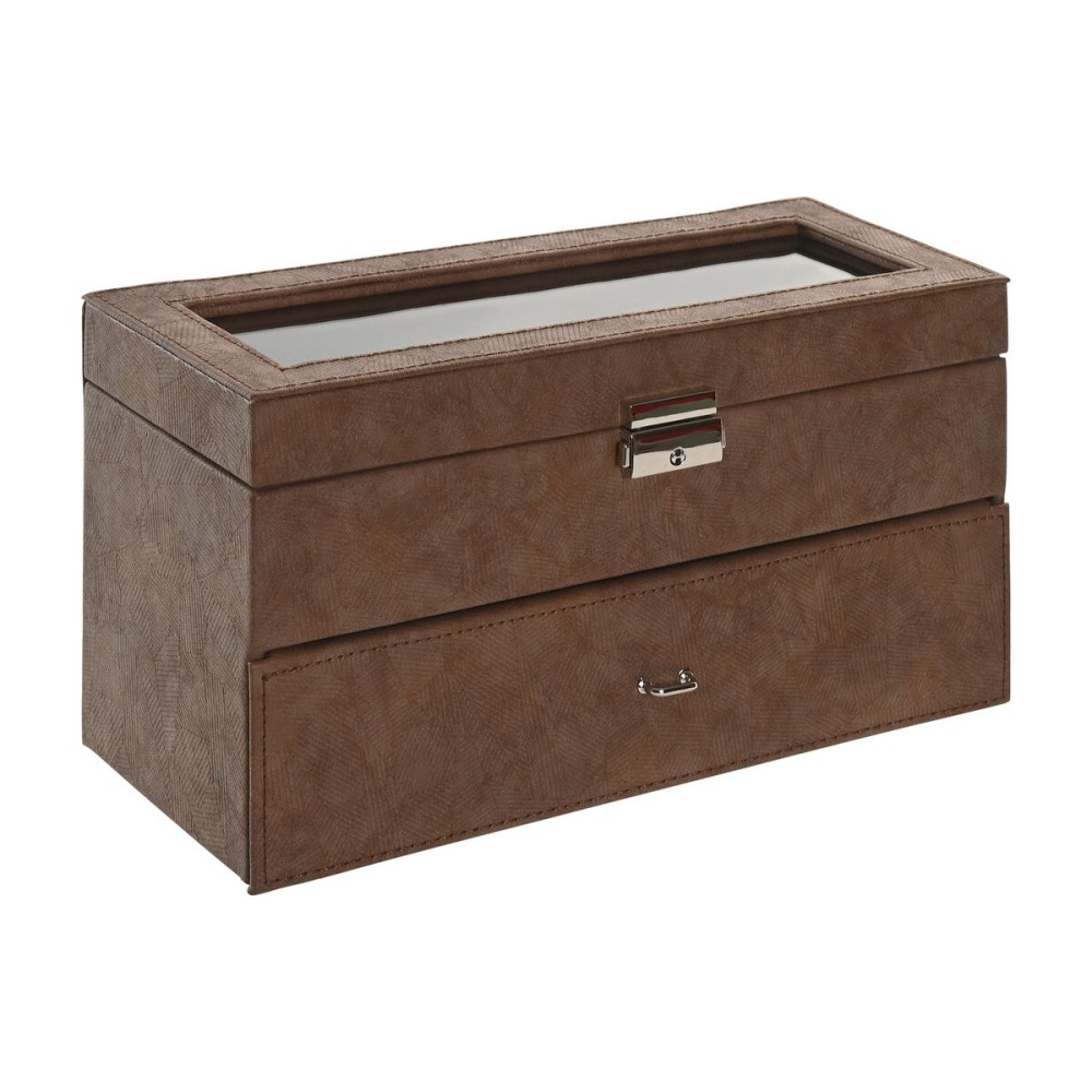 Jewelry box Home ESPRIT Brown Polyurethane Crystal MDF Wood 27,5 X 11 X 15,5 CM