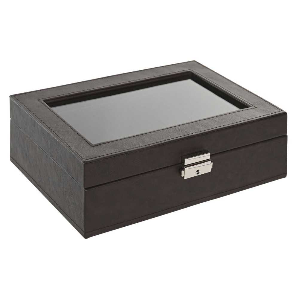 Jewelry box Home ESPRIT Brown Dark brown Polyurethane 25 x 16 x 8,5 cm