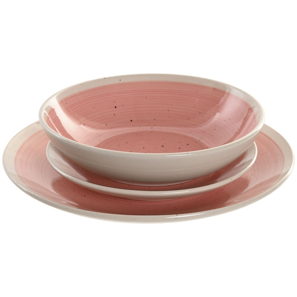 Geschirr Home ESPRIT Weiß Rosa Steingut 18 Stücke