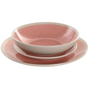 Geschirr Home ESPRIT Weiß Rosa Steingut 18 Stücke