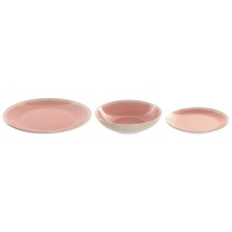 Tableware Home ESPRIT White Pink Stoneware 18 Pieces