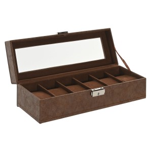 Jewelry box Home ESPRIT Brown Polyurethane Crystal MDF Wood 30 x 10 x 8 cm