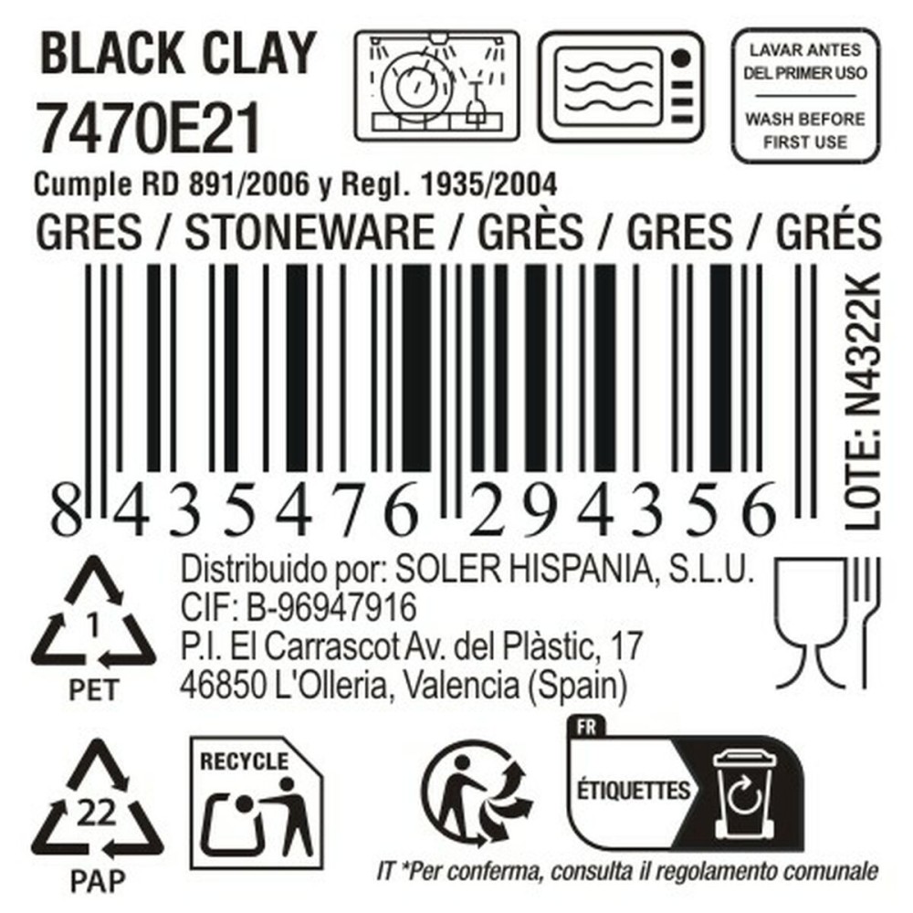 Serving Platter La Mediterránea Black clay
