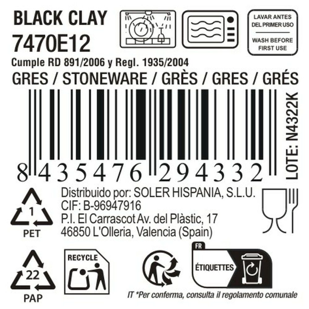 Bowl La Mediterránea Black clay