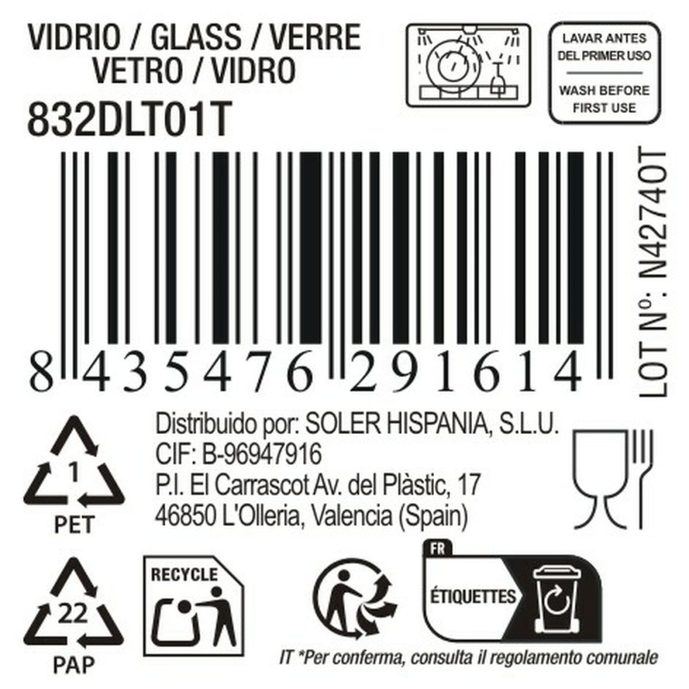 Verre d'eau La Mediterránea Syros (48 Unités)