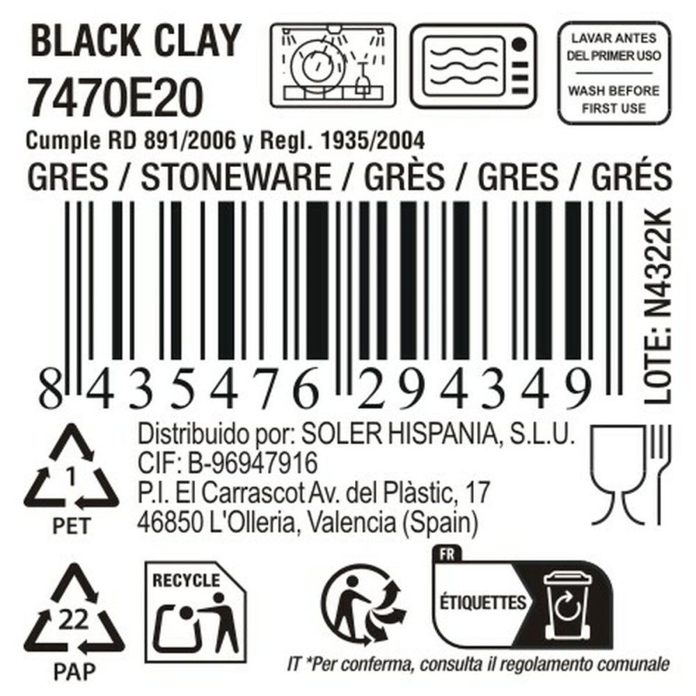 Serving Platter La Mediterránea Black clay