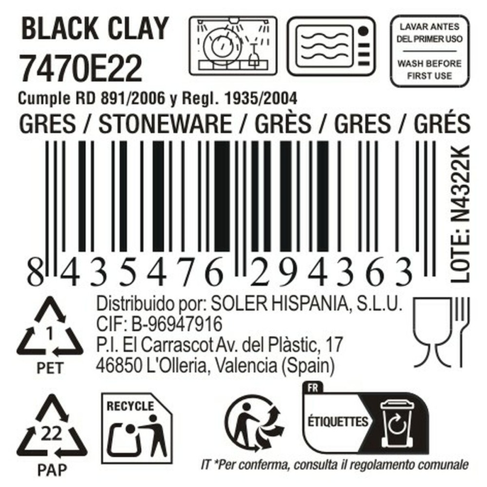 Serving Platter La Mediterránea Black clay