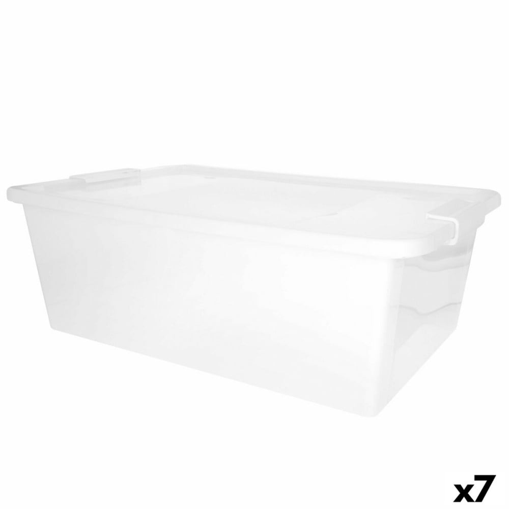 Aufbewahrungsbox mit Deckel Curver Weiß Kunststoff 26 L 55 x 19 x 35 cm (7 Stück)