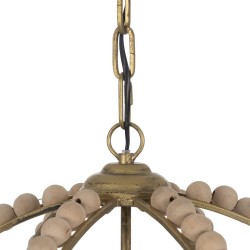 Suspension Naturel Métal bois de chêne 220-240 V 54 x 54 x 54 cm