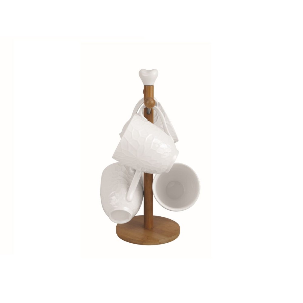 Tasse mug Home ESPRIT Blanc Naturel Avec relief 350 ml