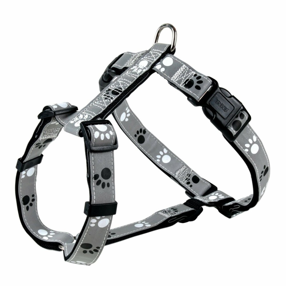 Dog Harness Trixie Silver Reflect Black Grey