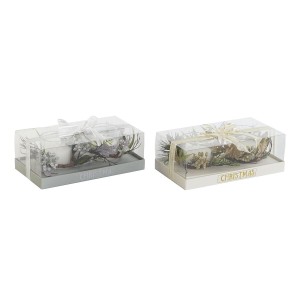 Kerzen-Set DKD Home Decor Gold Silberfarben Weihnachten 10 x 10 x 7 cm (2 Stück)