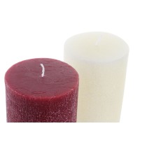 Kerze DKD Home Decor Weiß Rot Weihnachten 9 x 9 x 15 cm (2 Stück)