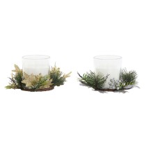 Candle DKD Home Decor Golden Silver Christmas 15 x 15 x 5 cm (2 Units)