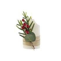 LED Kerze DKD Home Decor Weiß 7 x 7 x 12 cm (AA)