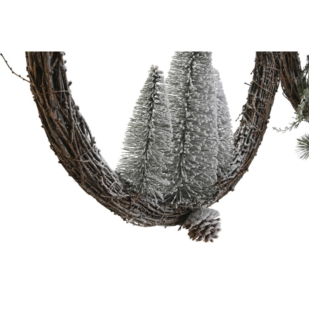 Weihnachtskranz DKD Home Decor natürlich korb Ananas Verschneit 46 x 7 x 46 cm (2 Stück)