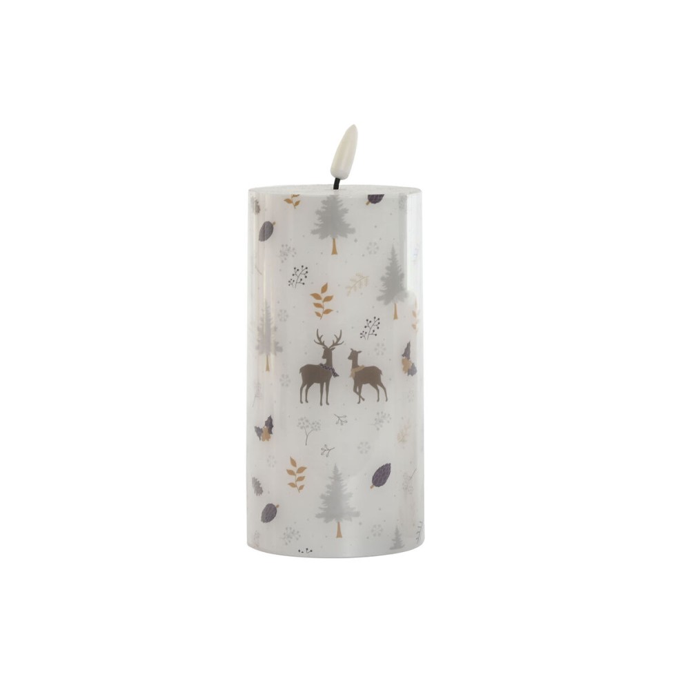 LED Kerze DKD Home Decor Weiß Bunt 7.5 x 7.5 x 15 cm 7,5 x 7,5 x 15 cm (AA)