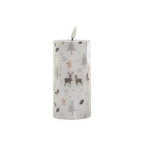 LED Kerze DKD Home Decor Weiß Bunt 7.5 x 7.5 x 15 cm 7,5 x 7,5 x 15 cm (AA)