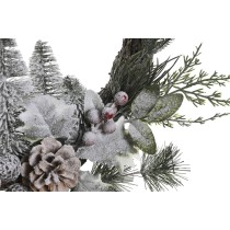Couronne de Noël DKD Home Decor Naturel osier Ananas Enneigé 46 x 7 x 46 cm (2 Unités)