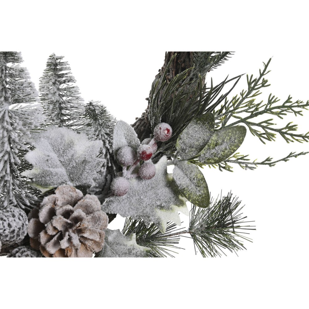 Weihnachtskranz DKD Home Decor natürlich korb Ananas Verschneit 46 x 7 x 46 cm (2 Stück)