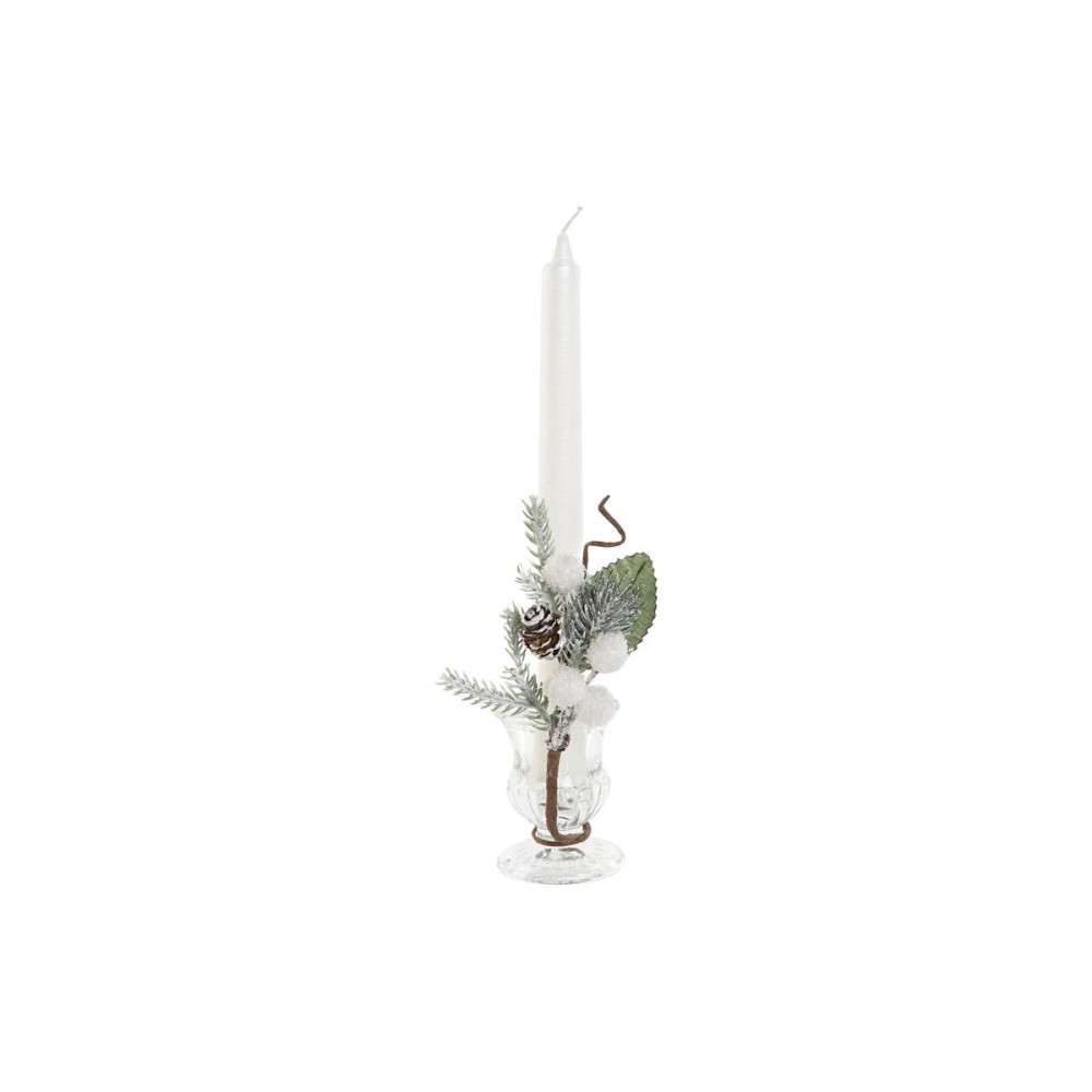 Ensemble de Bougies DKD Home Decor Blanc Noël 21 x 10 x 5 cm 2 x 2 x 20 cm (4 Pièces)