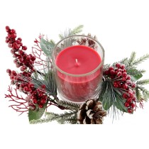 Bougie DKD Home Decor Rouge Vert 20 x 20 x 9 cm 8 x 8 x 9 cm (2 Unités)