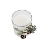 Bougie DKD Home Decor Blanc Noël 10,5 x 8,5 x 8,5 cm