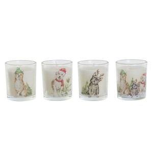 Kerze DKD Home Decor Weiß 5 x 5 x 6 cm (4 Stück)